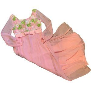 Vintage Ladies Union Floral Hand Embroidered Dress S